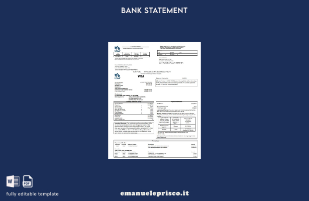 modello word di estratto conto della carta di credito della banca USA USAA stile